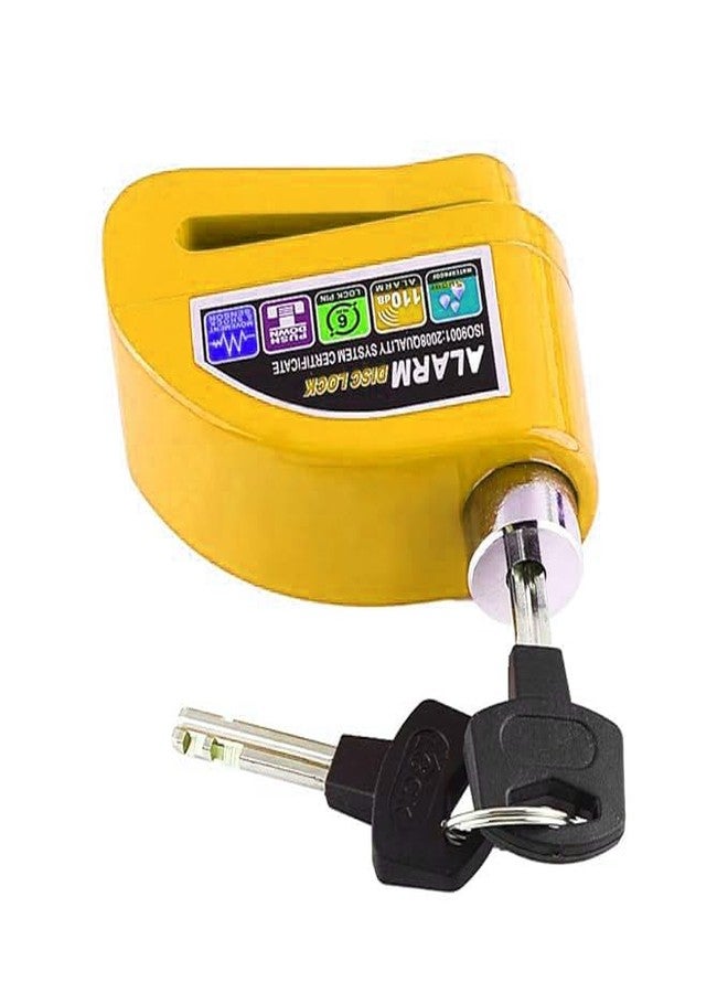 BUDWILL Alarm Padlock with Key Security Disc Lock Anti-Theft Waterproof Siren Sensor Padlock Electronic with 110DB Alarm Key Lock for Home/Office Door (Yellow) - Image 1